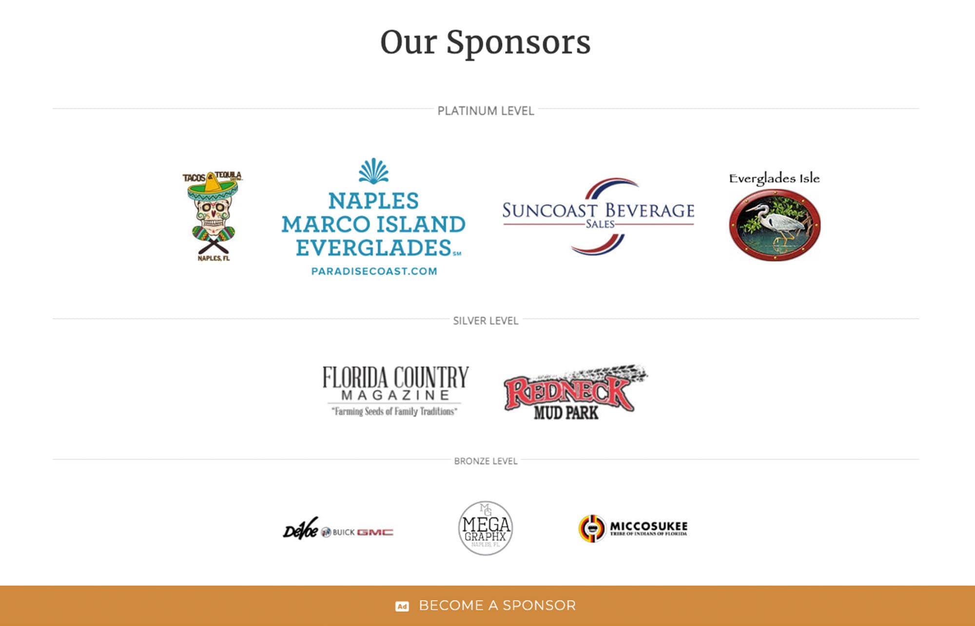 Paradise Web Sponsor Marketing for Everglades Seafood Festival